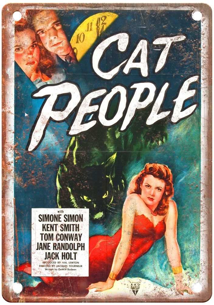 Cat People Vintage Movie Poster Old Retro Look Metal Sign