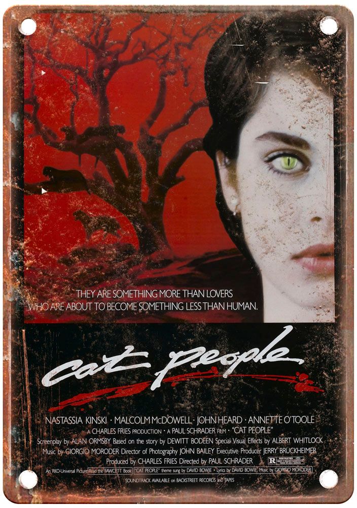 Cat People 1982 Vintage Movie Poster Old Retro Look Metal Sign