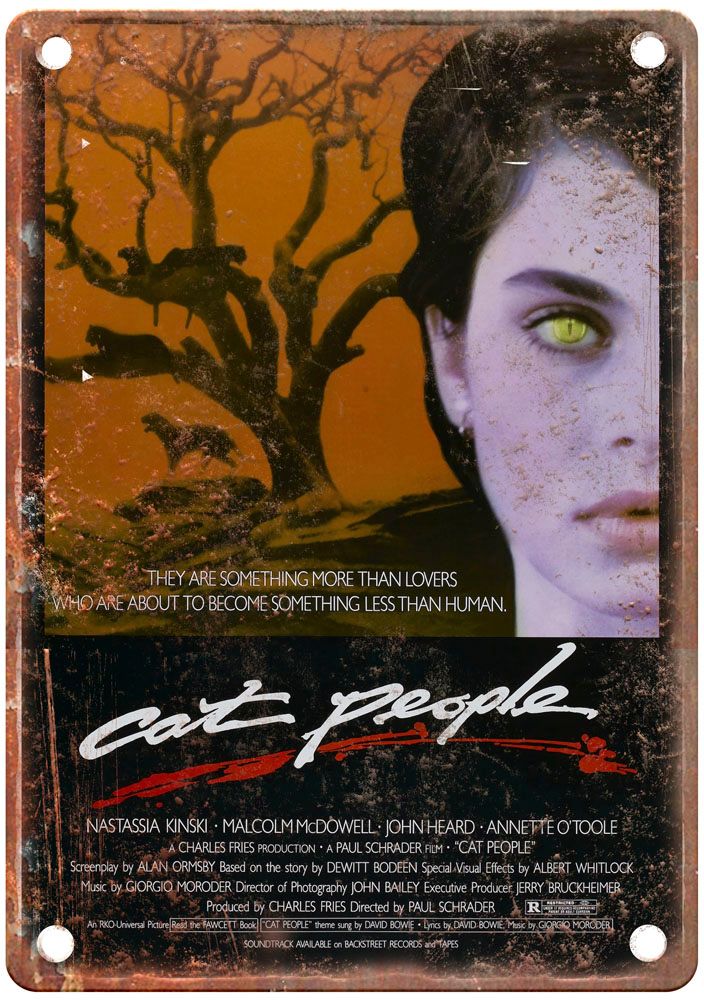 Cat People 1982 Vintage Movie Poster Old Retro Look Metal Sign