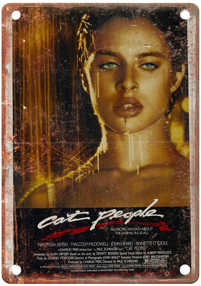 Cat People 1982 Vintage Movie Poster Old Retro Look Metal Sign