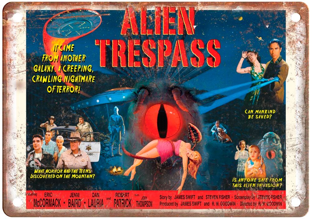 Alien Trespass Vintage Movie Poster Old Retro Look Metal Sign