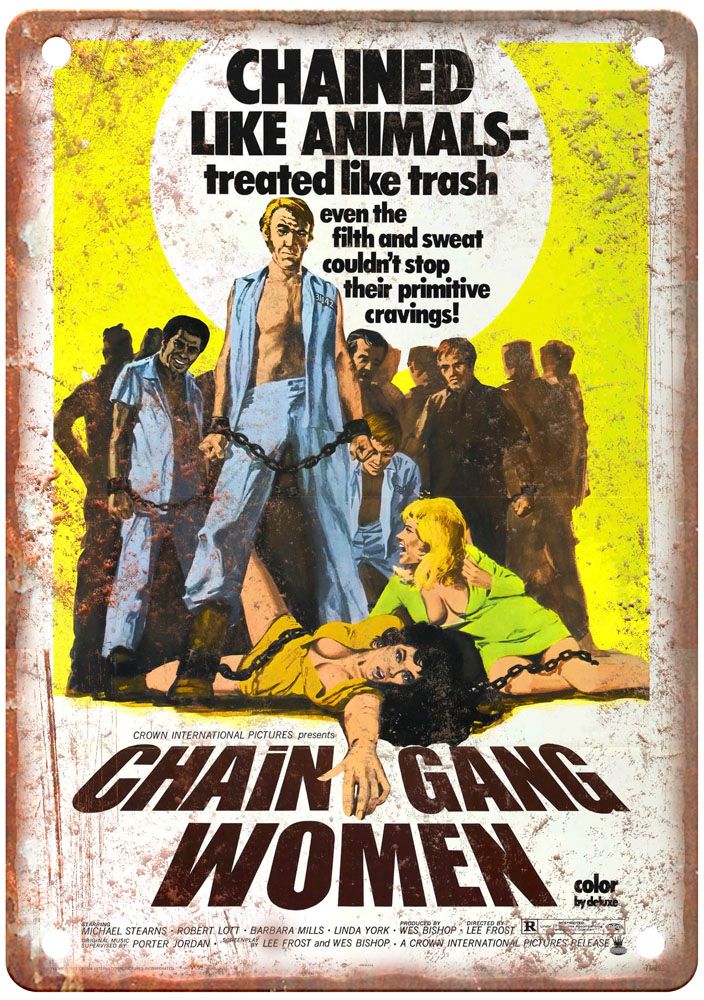 Chain Gang Women Vintage Movie Poster Old Retro Look Metal Sign