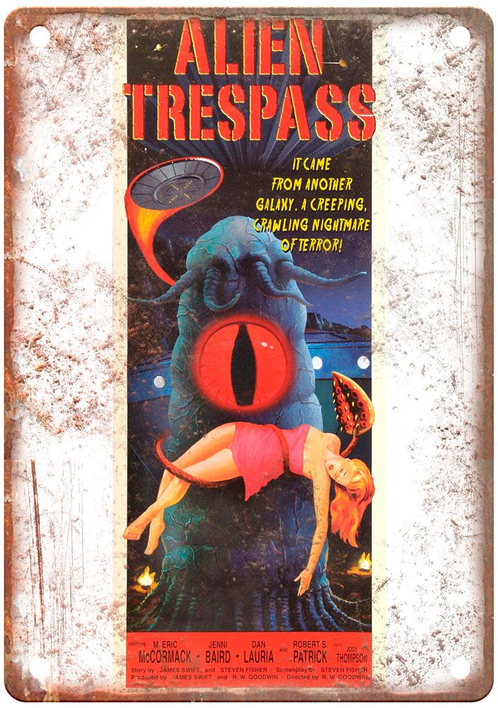 Alien Trespass Vintage Movie Poster Old Retro Look Metal Sign