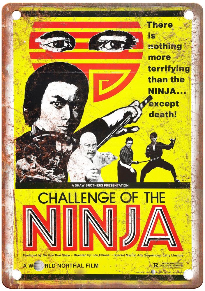 Challenge Of Ninja Vintage Movie Poster Old Retro Look Metal Sign