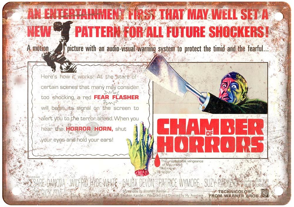 Chamber Of Horrors 1966 Vintage Movie Poster Old Retro Look Metal Sign