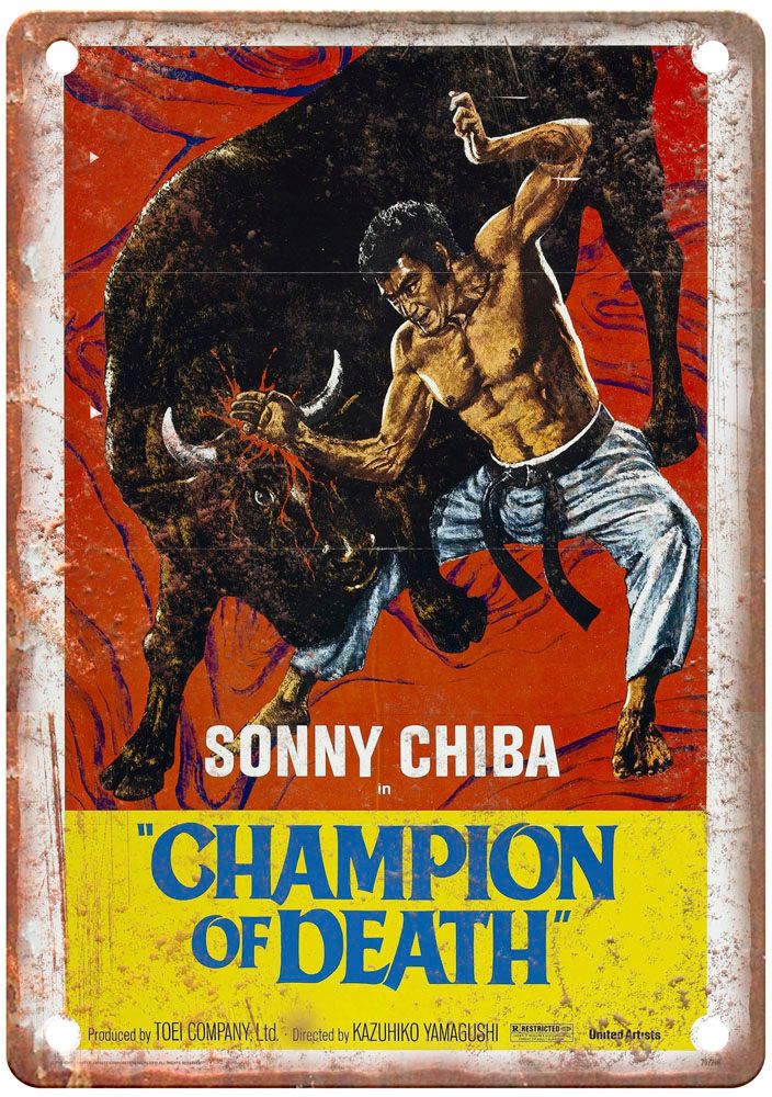 Champion Of Death Vintage Movie Poster Old Retro Look Metal Sign