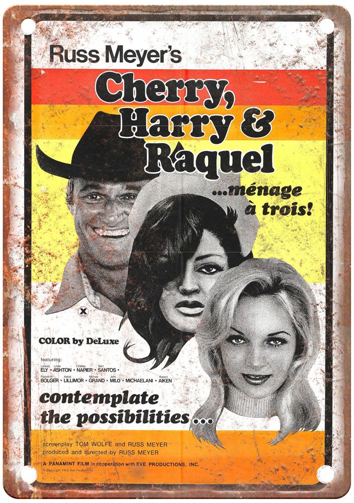 Cherry Harry And Raquel Vintage Movie Poster Old Retro Look Metal Sign