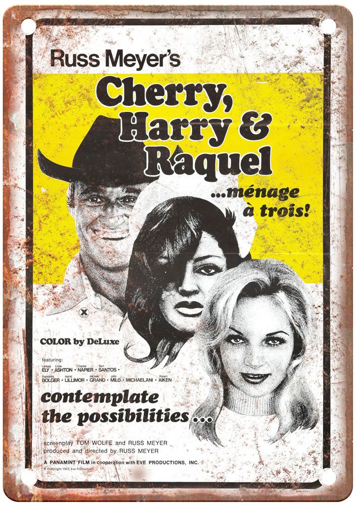 Cherry Harry And Raquel Vintage Movie Poster Old Retro Look Metal Sign