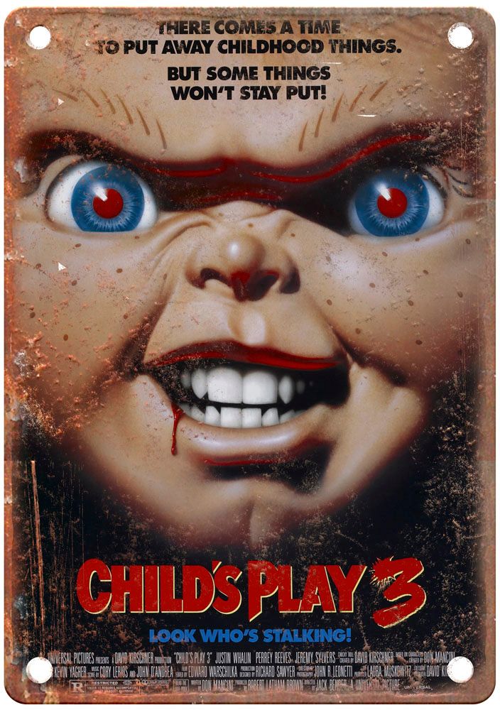 Childs Play 3 Vintage Movie Poster Old Retro Look Metal Sign