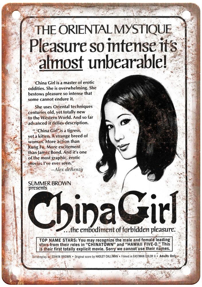 China Girl Vintage Movie Poster Old Retro Look Metal Sign