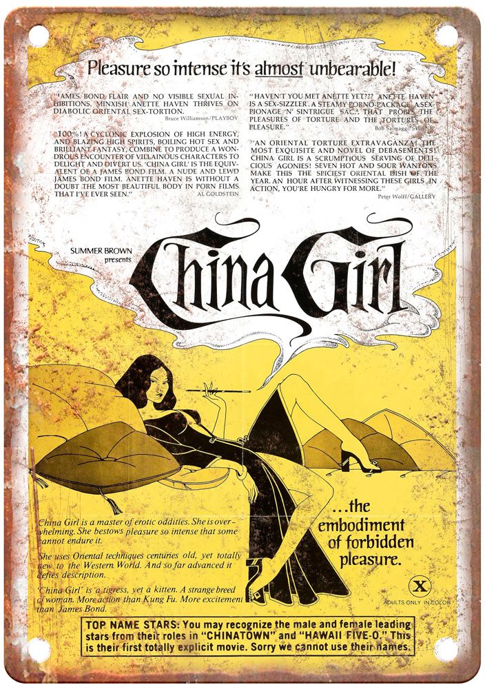 China Girl Vintage Movie Poster Old Retro Look Metal Sign