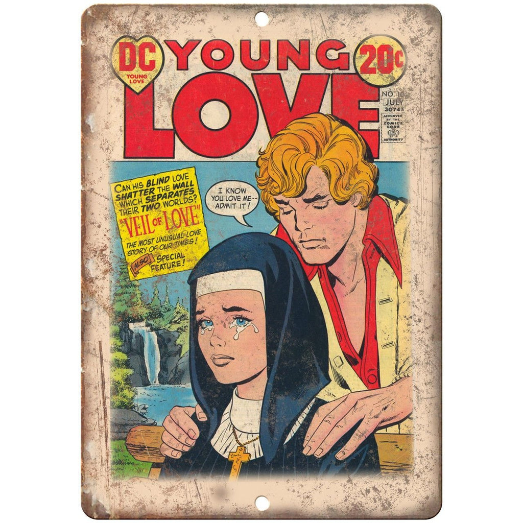 Young Love DC Comic Book Cover Art 10" X 7" Reproduction Metal Sign J22