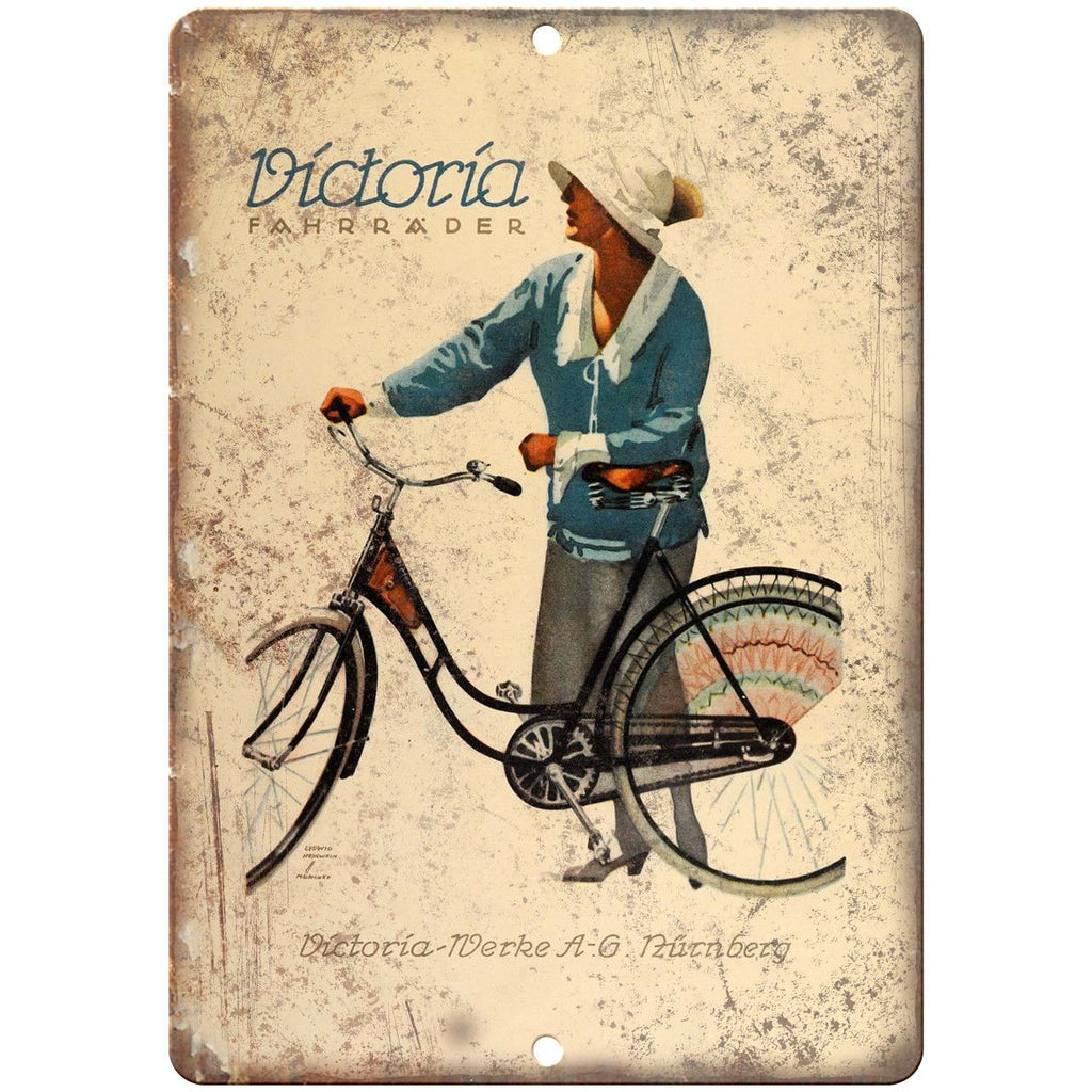 Victoria Fahrrader Bicycle Vintage Art Ad 10" x 7" Reproduction Metal Sign B416