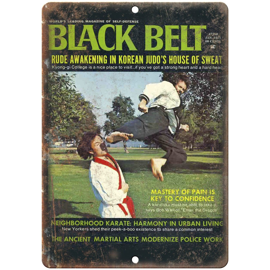 1974 Black Belt Magazine Karate Martial Arts 10"x7" Reproduction Metal Sign X58
