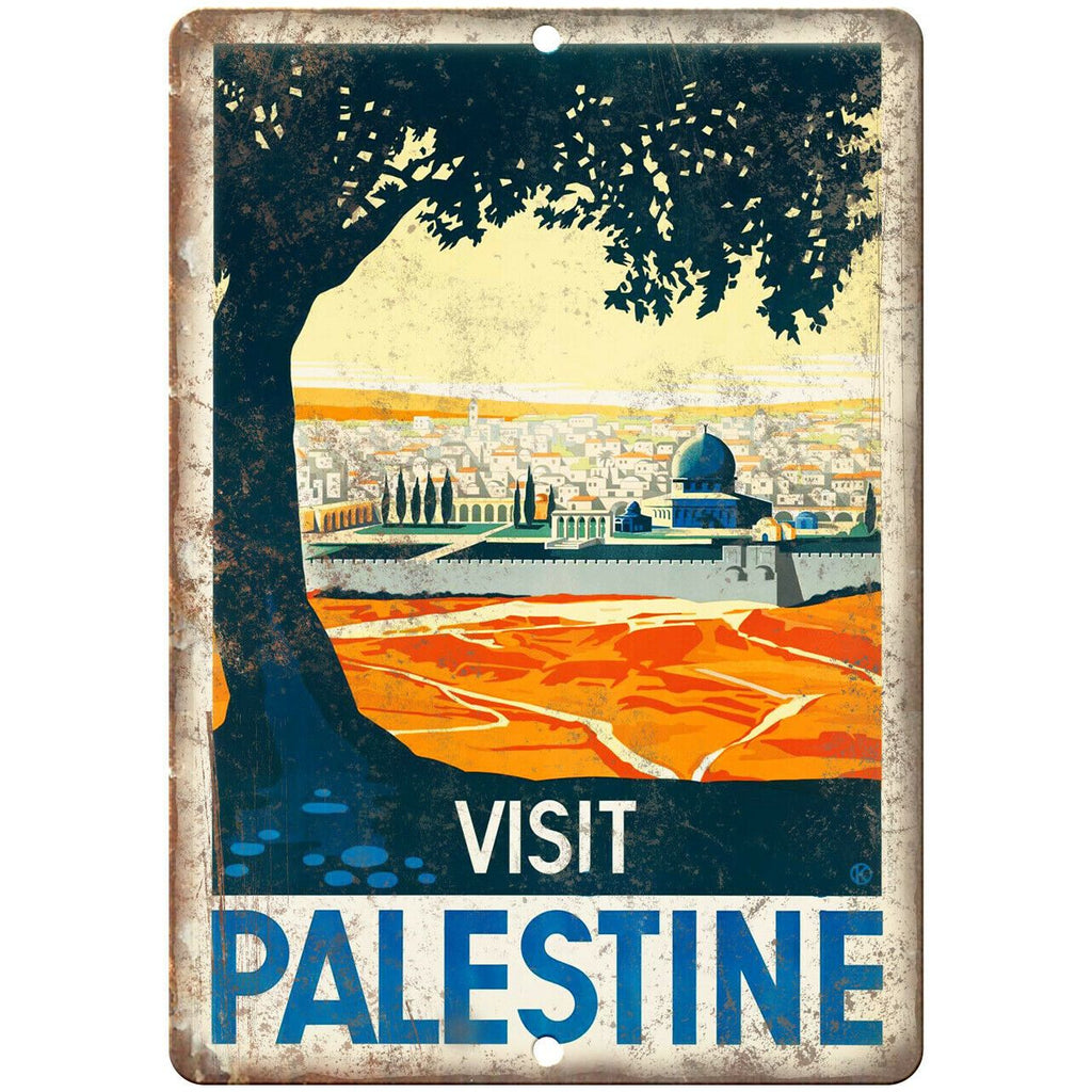 Palestine Vintage Travel Poster Art 9" x 12" Reproduction Metal Sign T35