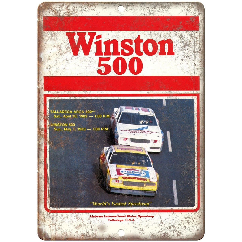 Winston 500 Alabama Talladega Program Cover 10"X7" Reproduction Metal Sign A567