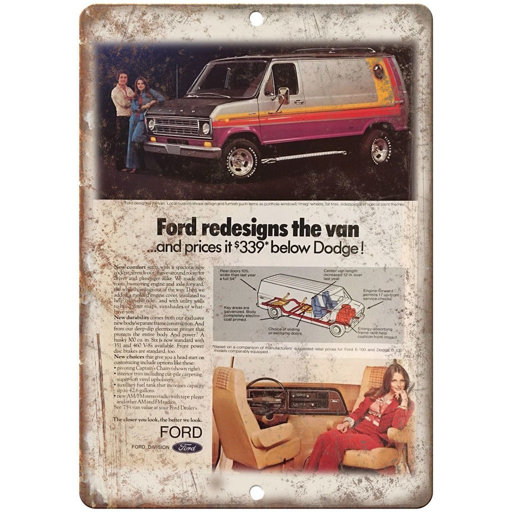 Ford Min Van Vintage Ad 10" x 7" Reproduction Metal Sign A25