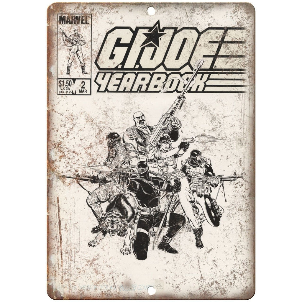 G.I. Joe Yearbook Vitnage Comic Book Cover 10" X 7" Reproduction Metal Sign J176