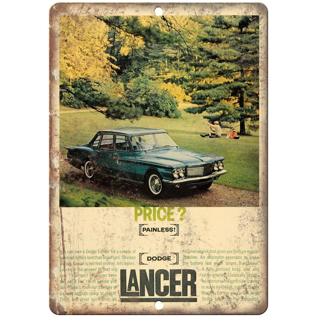 Dodge Lancer Vintage Car Ad 10" x 7" Reproduction Metal Sign A219