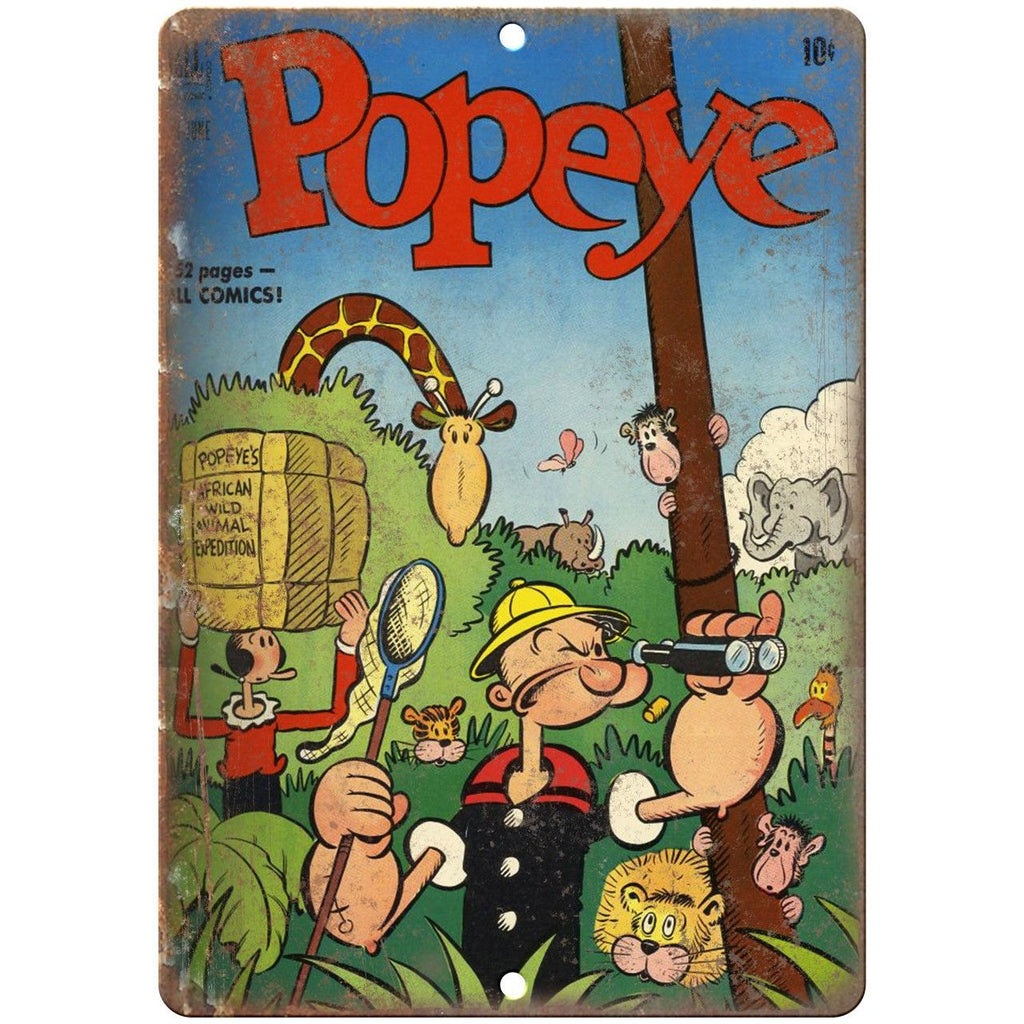 Popeye Olive Oyl Comic Book Cover Art 10" X 7" Reproduction Metal Sign J226