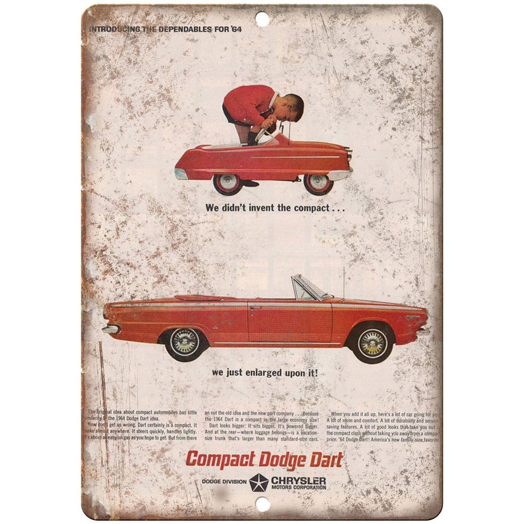 10" x 7" Metal Sign - 1964 Compact Dodge Dart - Vintage Look Reproduction