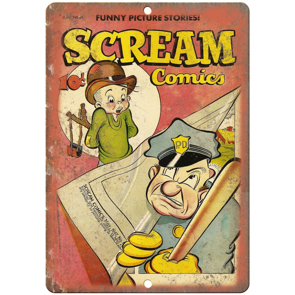 1947 Scream Comics Ace Golden Age Comic 10" X 7" Reproduction Metal Sign J481