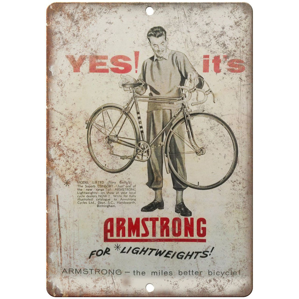 Armstrong Bicycle Vintage Ad 10" x 7" Reproduction Metal Sign B370