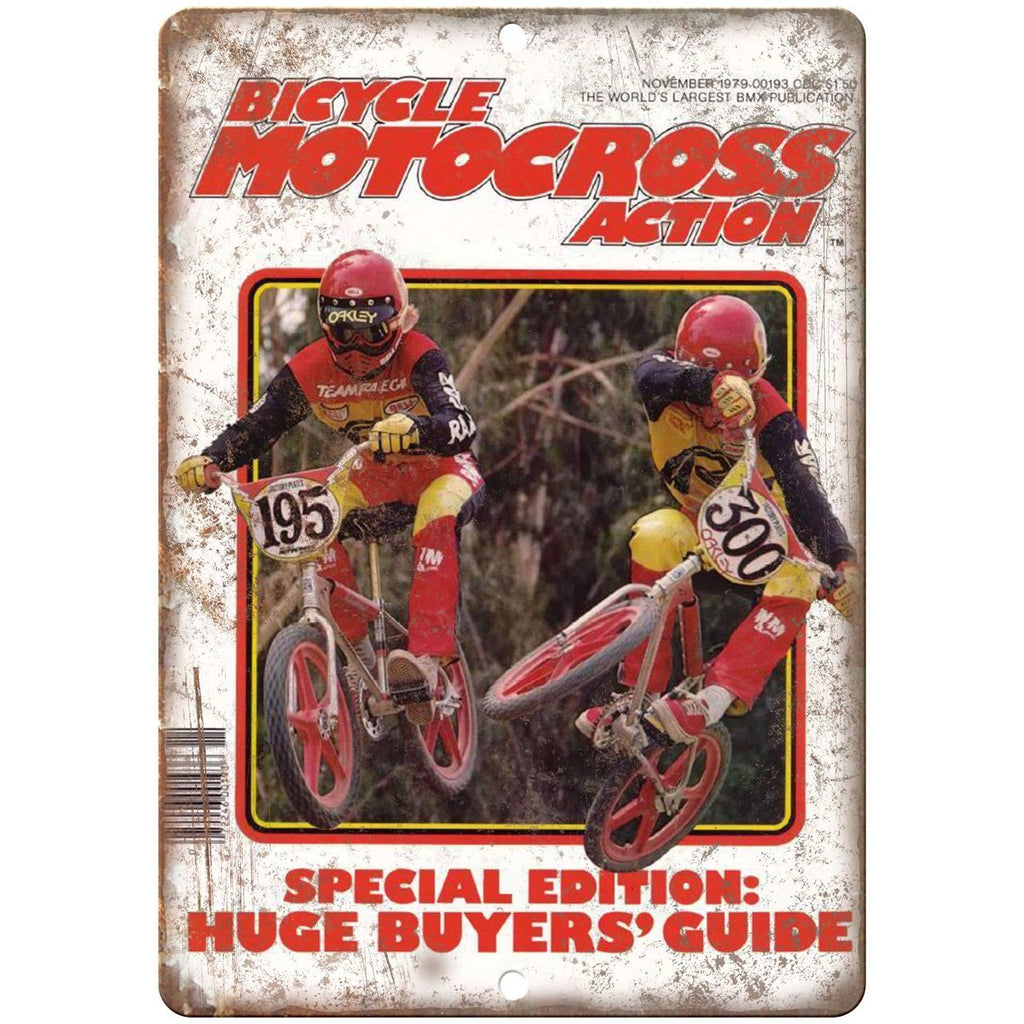 10" x 7" Metal Sign - Bicycle Motocross Action BMX - Vintage Look Reproduction