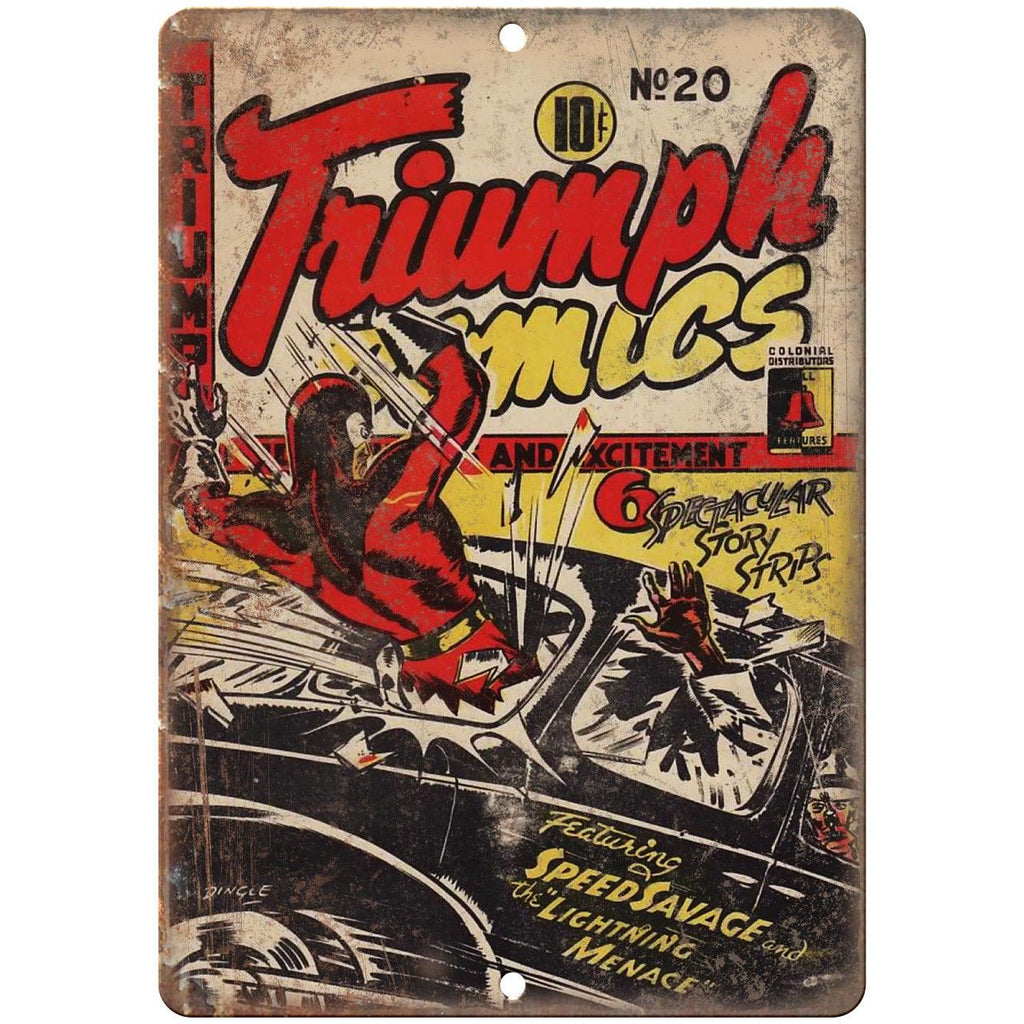 Triumph Comic No 20 Vintage Book Cover 10" x 7" Reproduction Metal Sign J723