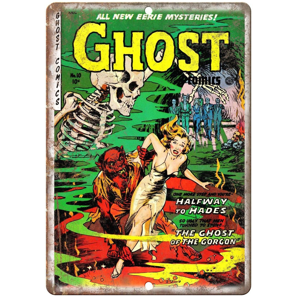 Ghost Comics Vintage RARE Cover Art 10" X 7" Reproduction Metal Sign J238
