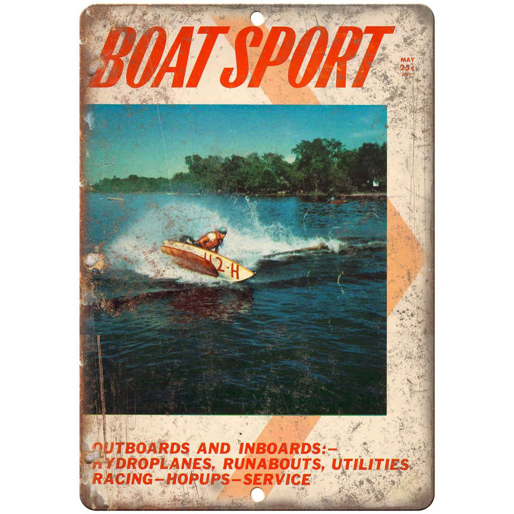 Boat Sport Outboards and Inboards Vintage 10" x 7" Reproduction Metal Sign L53