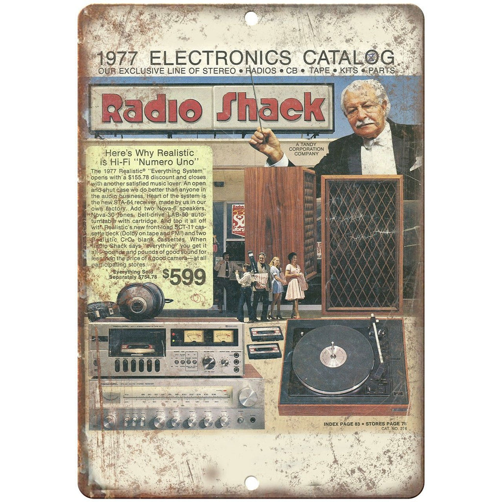 Radio Shack Allied 1977 Electronics Catalog 10"x7" Reproduction Metal Sign D44