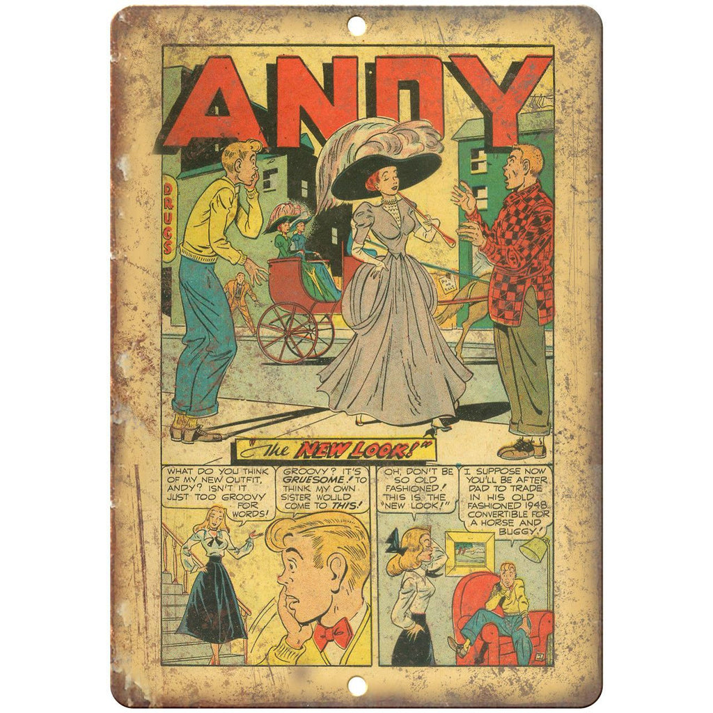 Andy Comic Book Strip Vintage Ad 10" x 7" Reproduction Metal Sign J505