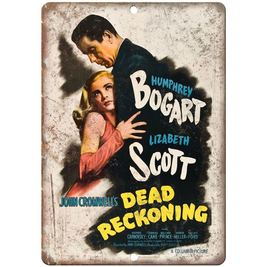 Dead Reckoning Humphrey Bogart Movie Poster 10" x 7" Reproduction Metal Sign