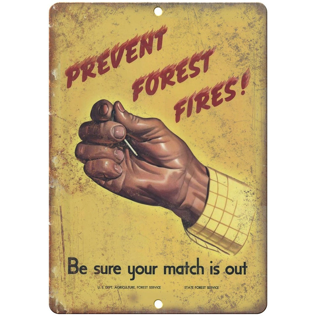 Prevent Forest Fires Us Dept Agriculture 10" x 7" Reproduction Metal Sign M60