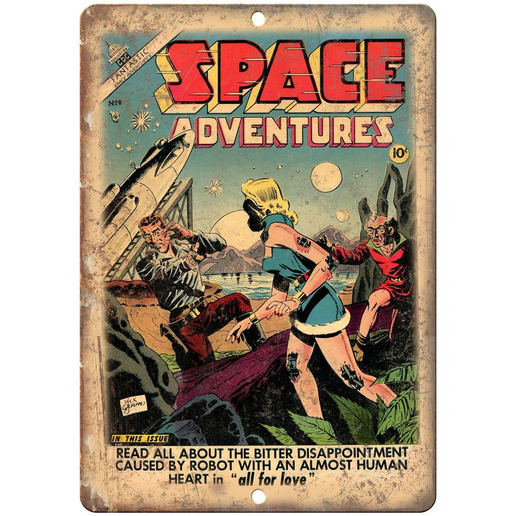 Space Adventures Vintage Comic Book 10" X 7" Reproduction Metal Sign J223