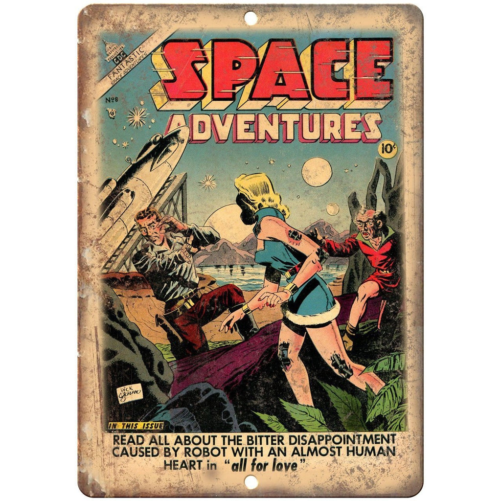 Space Adventures Vintage Comic Book 9" x 12" Reproduction Metal Sign J223