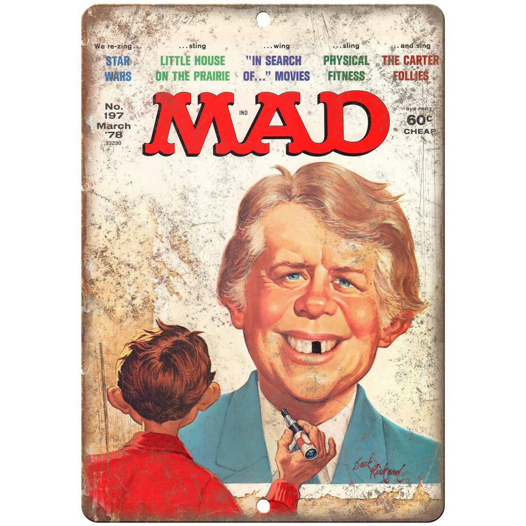 1978 Mad Magazine No. 197 Cover Art 10" x 7" Reproduction Metal Sign J54