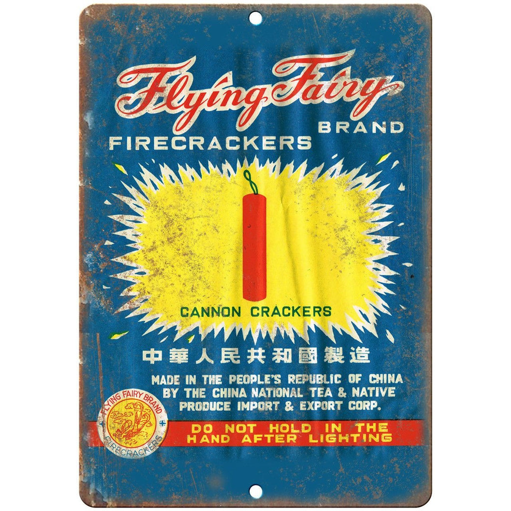 Flying Fairy Brand Firecrackers Wrapper Art 10"X7" Reproduction Metal Sign ZD32