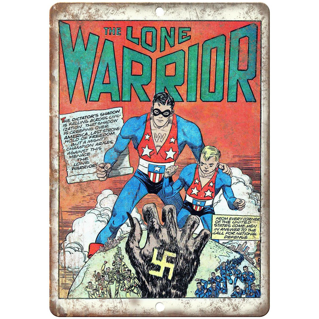 The Lone Warrior Comic Book Cover Art 10" x 7" Reproduction Metal Sign J534
