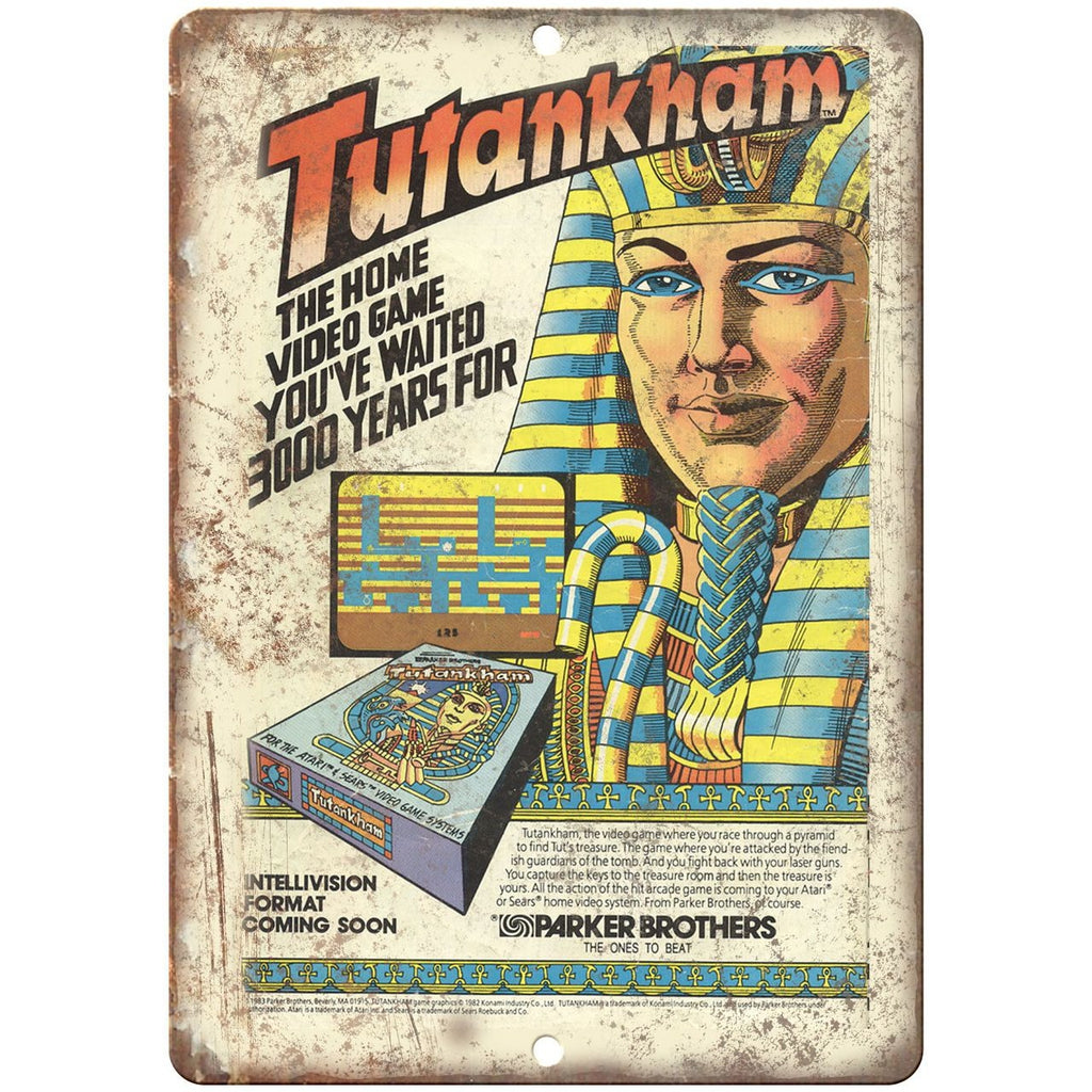 Tutankham Parker Brothers Video Game 10" x 7" reproduction metal sign