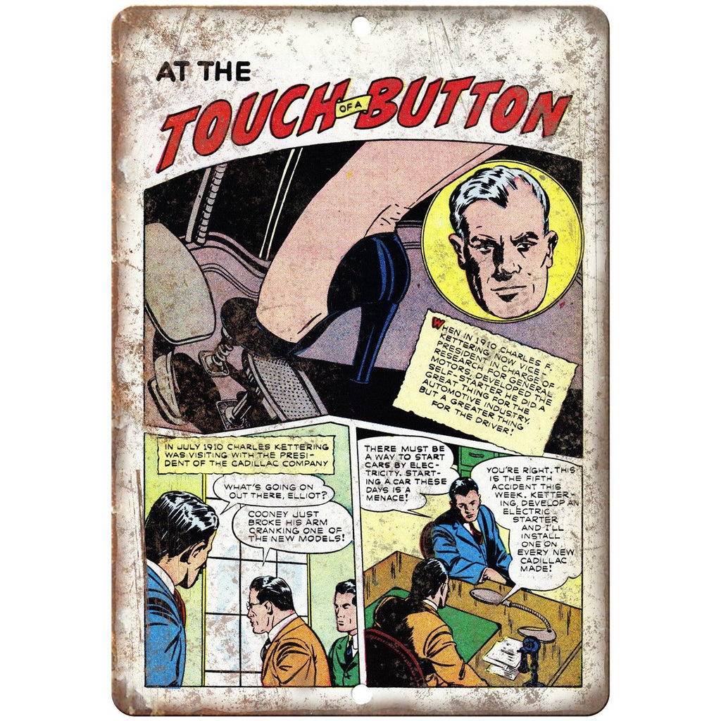 Ace Comics At The Touch of A Button 10" X 7" Reproduction Metal Sign J489