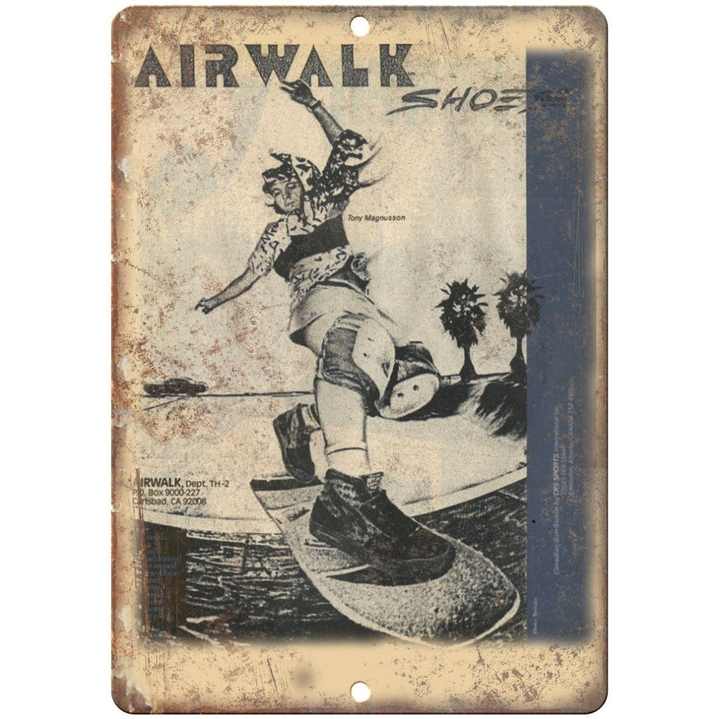 Airwalk Shoes Tommy Magnusson Skateboard Ad 10" x 7" Reproduction Metal Sign