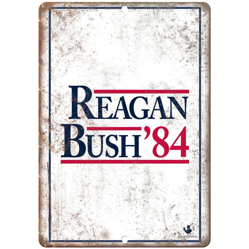 Regan Bush '84 Political Campaign Poster 10" x 7" Reproduction Metal Sign