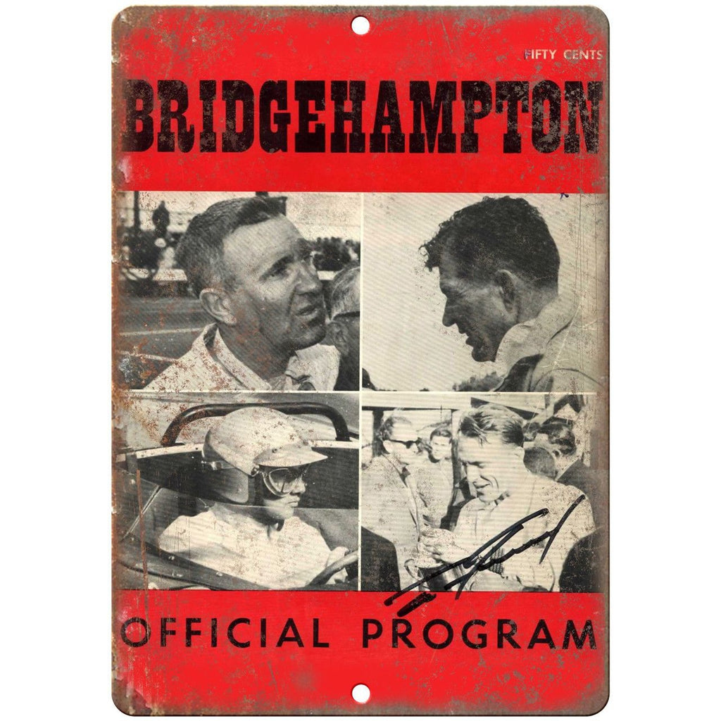 Bridgehampton Racetrack Program Cover 10" X 7" Reproduction Metal Sign A572