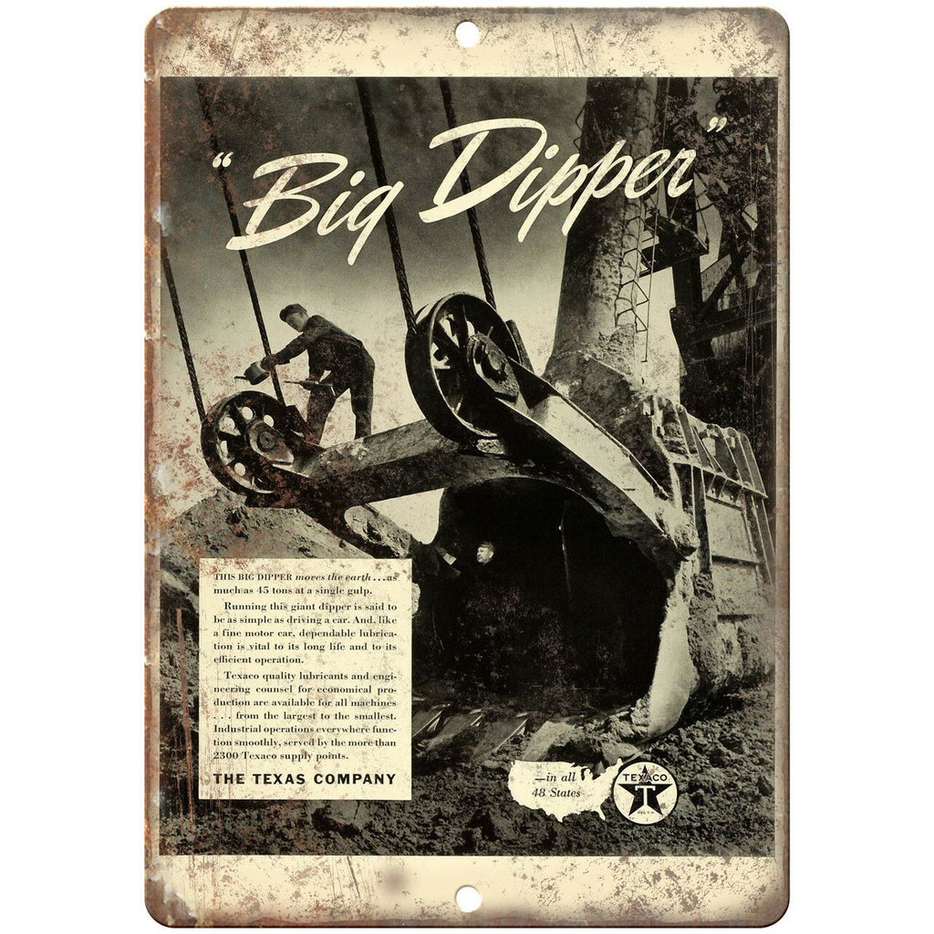 Texaco Big Dipper Motor Oil Vintage Ad 10" X 7" Reproduction Metal Sign A739