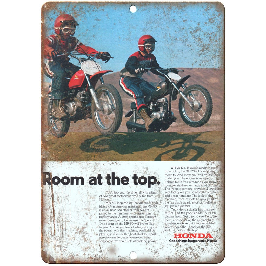 Honda XR-75 Mr-50 Dirt Bike Ad 10" x 7" Reproduction Metal Sign A475