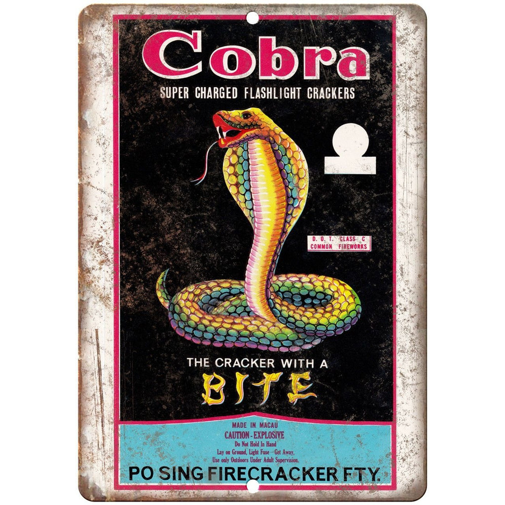 Cobra Firecracker Package Art 10" X 7" Reproduction Metal Sign ZD67