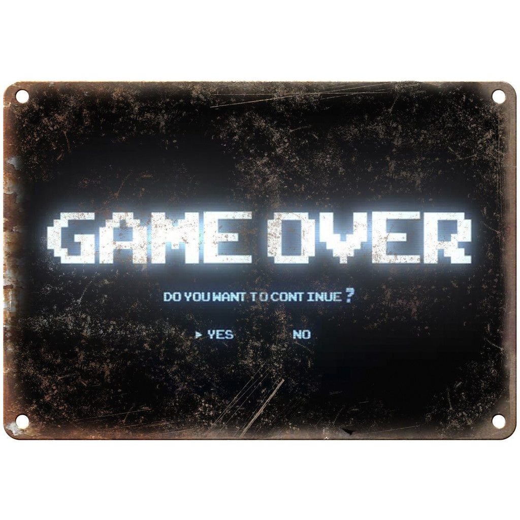 Nintendo Game Over Screen Shot Gaming 10" x 7" Reproduction Metal Sign G120
