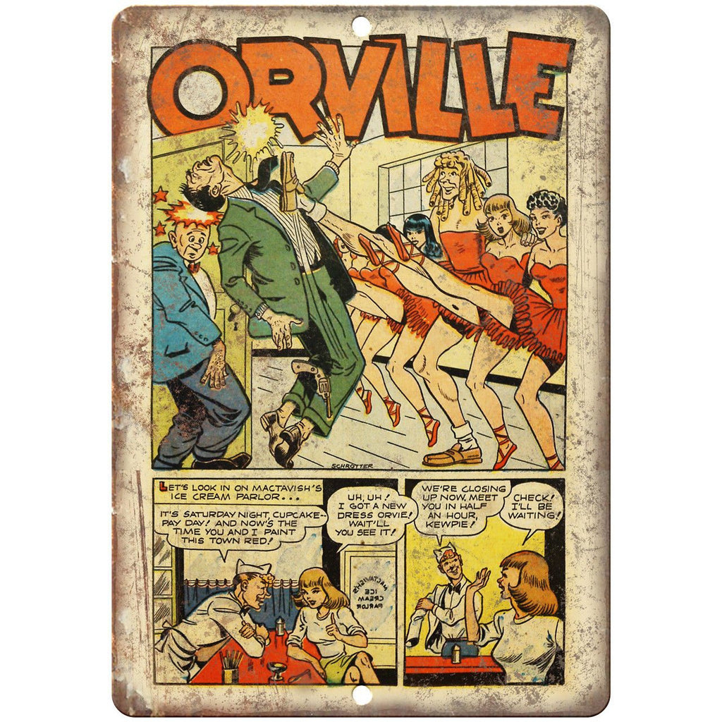 Orville Vintage Comic Strip Art 10" x 7" Reproduction Metal Sign J503